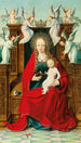 The Madonna and Child on a throne crowned by angels - Dutch School — artwork view