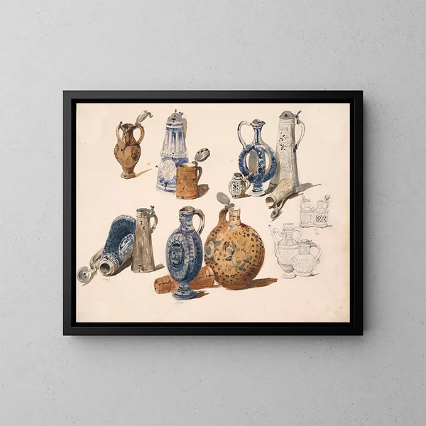 Jugs and Pots - Nicaise De Keyser — framed artwork on a wall