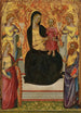 De Maagd met Kind in majesteit met Sint Catharina, Sint Barthélemi en twee engelen - Niccolò di Buonaccorso — weergave van het kunstwerk