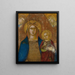 Maria met kind en twee engelen - Niccolò di ser Sozzo Tegliacci — ingelijst kunstwerk aan de muur