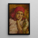 Portret van een jong meisje met een rood hoofddoek - Nicholas B. Haritonoff — ingelijst kunstwerk aan de muur