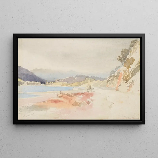 Haven van Porirua - Nicholas Chevalier — ingelijst kunstwerk aan de muur