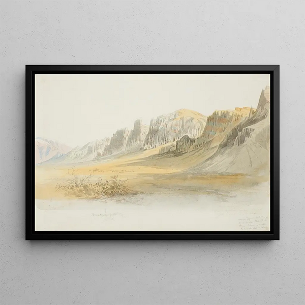 van de bergen van champagneflessen bij de Lindis-pas - Nicholas Chevalier — ingelijst kunstwerk aan de muur