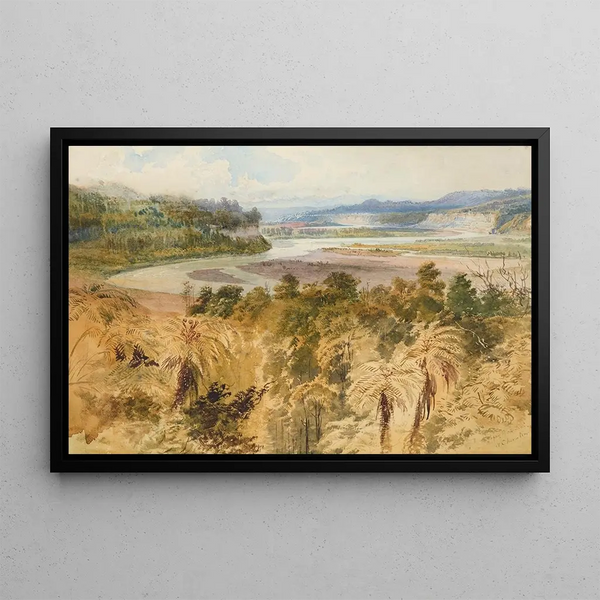 Le Haut Rangitikei - Nicholas Chevalier — ingelijst kunstwerk aan de muur