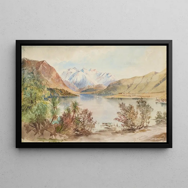 Lac Wanaka - Nicholas Chevalier — ingelijst kunstwerk aan de muur