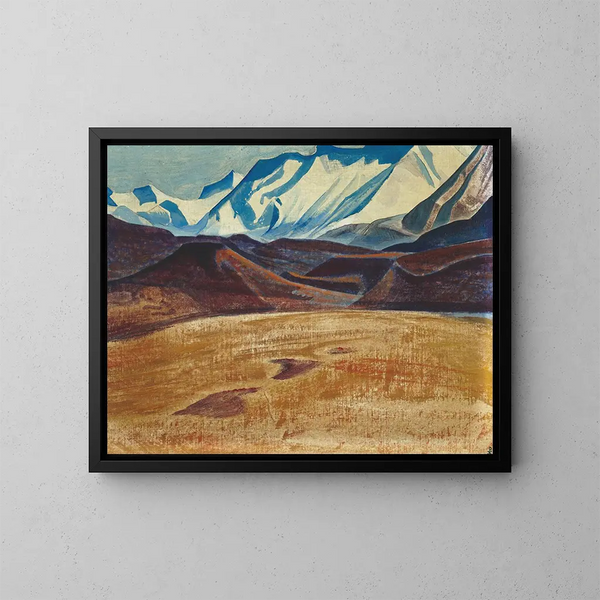 Plains of Depsang - Nicholas Roerich — framed artwork on a wall