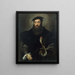 portret van een heer met een valk - Niccolò dell'Abate — ingelijst kunstwerk aan de muur