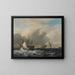 Het oorlogsschip van de marine in Amsterdam aan de Westerlaag in Amsterdam - Nicolaas Baur — ingelijst kunstwerk aan de muur