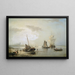 Zeilboten voor de Nederlandse kust bij zonsopgang - Nicolaas Riegen — ingelijst kunstwerk aan de muur