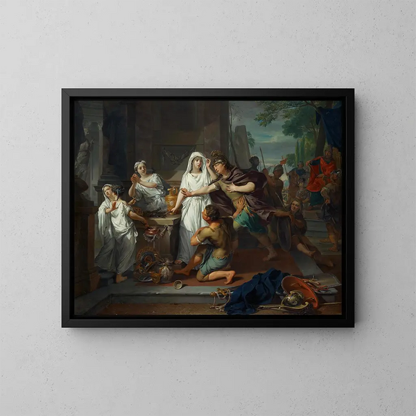 Oreste et Pylade à Tauride - Nicolaas Verkolje — framed artwork on a wall