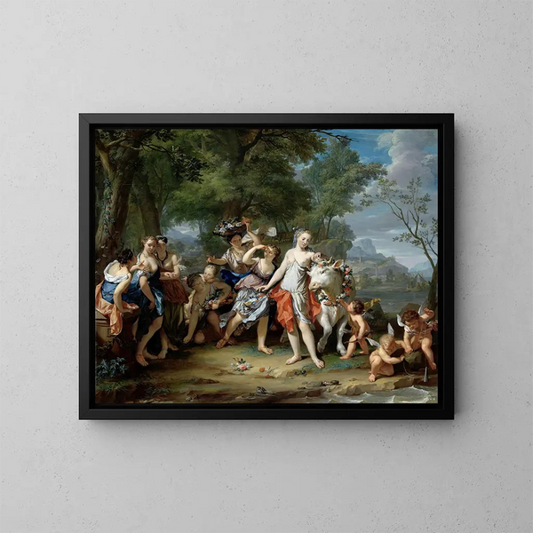 The Rape of Europa - Nicolaas Verkolje — framed artwork on a wall