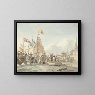 Nicolaes Lodewick Penning - Aankomst van prins Willem Frederik te Scheveningen 30 november 1813.webp