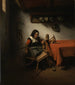 Oude vrouw die weeft - Nicolaes Maes — weergave van het kunstwerk
