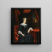 Portrait of a lady in a black dress - Nicolaes Maes — framed artwork on a wall