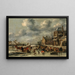 Landschap met schaatsers op een bevroren rivier - Nicolaes Molenaer — ingelijst kunstwerk aan de muur