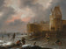 Winterlandschap met schaatsers - Nicolaes Molenaer — weergave van het kunstwerk