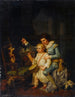 Kinderen die met een hond spelen - Nicolas-André Monsiau — weergave van het kunstwerk