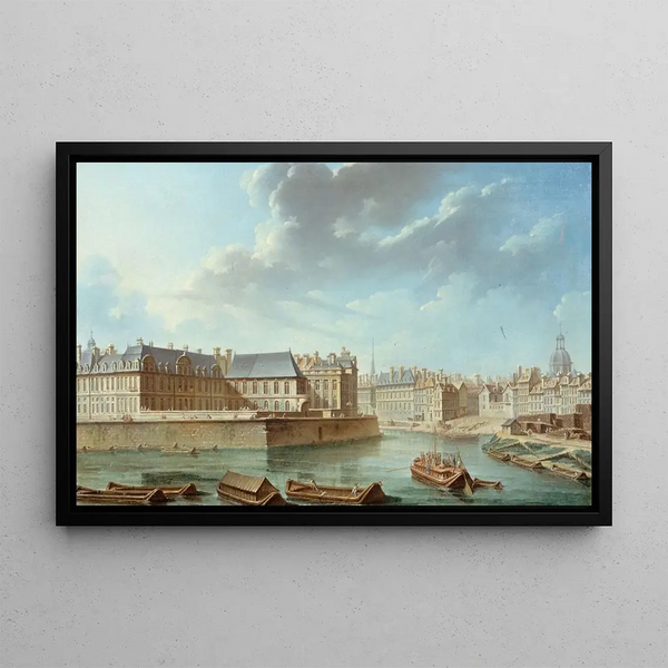 Nicolas JeanBaptiste Raguenet - La Pointe orientale de lle SaintLouis avec lhtel de Bretonvilliers et lhtel Lambert.webp
