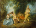 Een scène uit een Italiaanse komedie - Nicolas Lancret — weergave van het kunstwerk