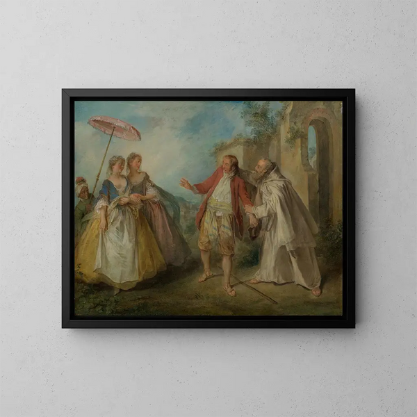The geese of Brother Philippe - Nicolas Lancret — framed artwork on a wall