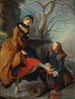 Fixatie van de schoenriem - Nicolas Lancret — weergave van het kunstwerk