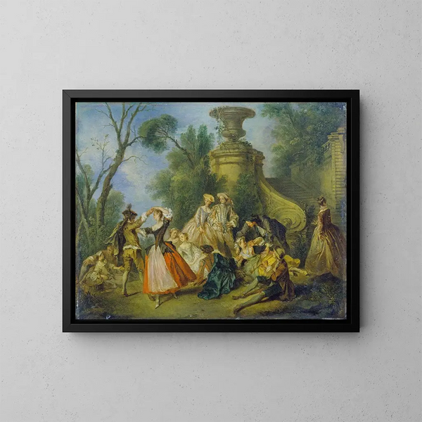 Pastoral Festivities - Nicolas Lancret — framed artwork on a wall