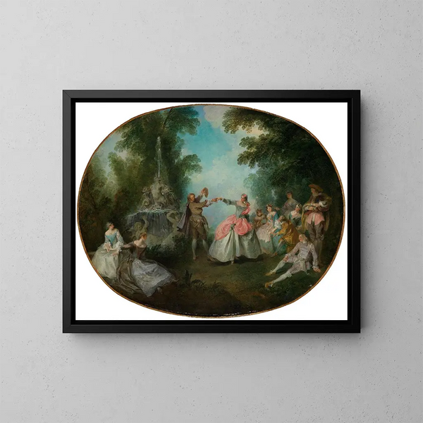 The Minuet - Nicolas Lancret — framed artwork on a wall