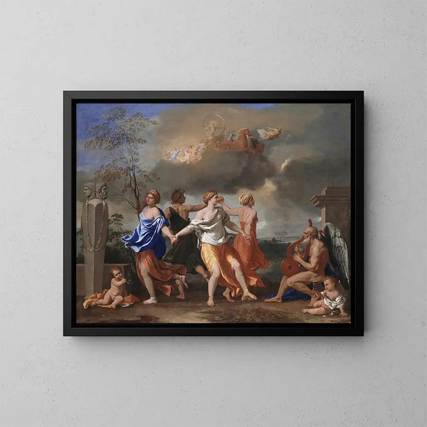 A dance to the sound of the era - Nicolas Poussin — framed artwork on a wall