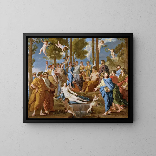 Le Parnasse - Nicolas Poussin — framed artwork on a wall
