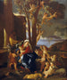 De Heilige Familie met Sint-Jan de Doper - Nicolas Poussin — weergave van het kunstwerk