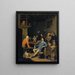 van de Société met een aap die een pijp rookt in een taverne - Nicolas van Haeften — ingelijst kunstwerk aan de muur