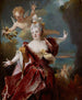 Portrait painting of actress Marie-Anne de Châteauneuf known as Mlle Duclos 1664-1747 in the role of Ariadne - Nicolas de Largillière — artwork view