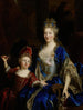 portret van Catherine Coustard, markiezin van Castelnau, echtgenote van Charles Éléonor Aubry met haar zoon Éléonor - Nicolas de Largillière — weergave van het kunstwerk