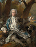 Portret van een heer in jachtkostuum - Nicolas de Largillière — weergave van het kunstwerk