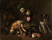 Natuurschilderij met wild, bloemen, fruit en een spaniel - Nicolas de Largillière — weergave van het kunstwerk