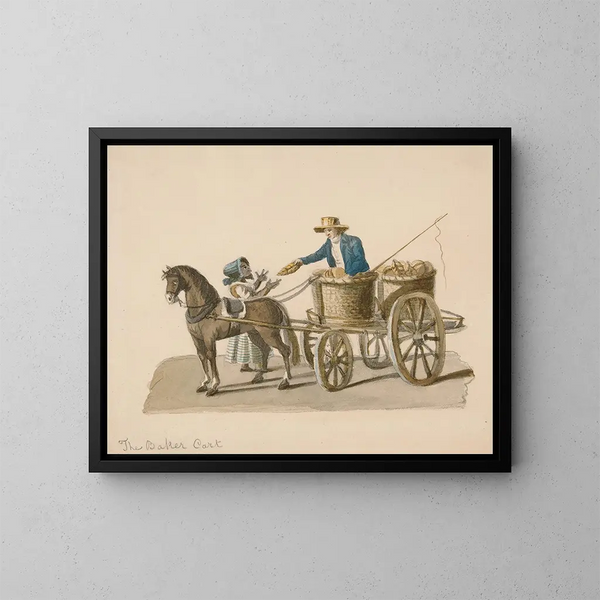 Le chariot des boulangers - Nicolino Calyo — framed artwork on a wall