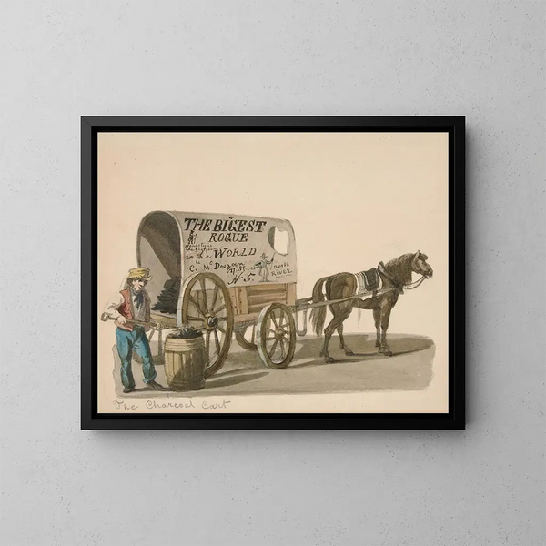 The Charroi de charbon - Nicolino Calyo — framed artwork on a wall