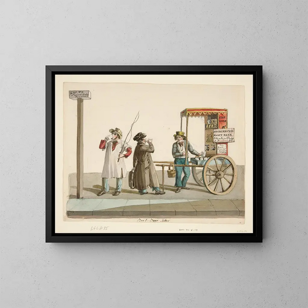 The Root Beer Vendor - Nicolino Calyo — framed artwork on a wall