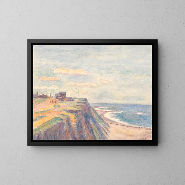 Skrænt ved Bovbjerg - Niels Bjerre — framed artwork on a wall