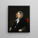 Portret van een dame in een zwarte zijden jurk en omhelzend - Niels Peter Holbech — ingelijst kunstwerk aan de muur
