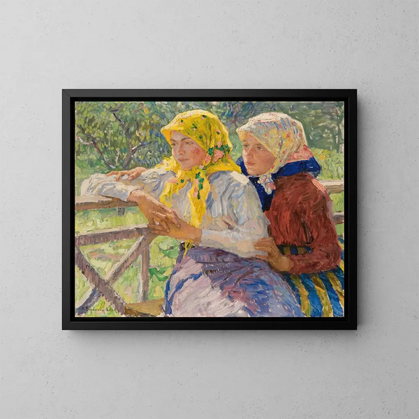 Filles latgaliennes - Nikolai Bogdanov-Belsky — framed artwork on a wall