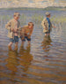 Middagsvisserij - Nikolai Bogdanov-Belsky — weergave van het kunstwerk
