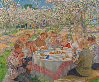 Nikolai BogdanovBelsky - Tea In The Apple Orchard.webp