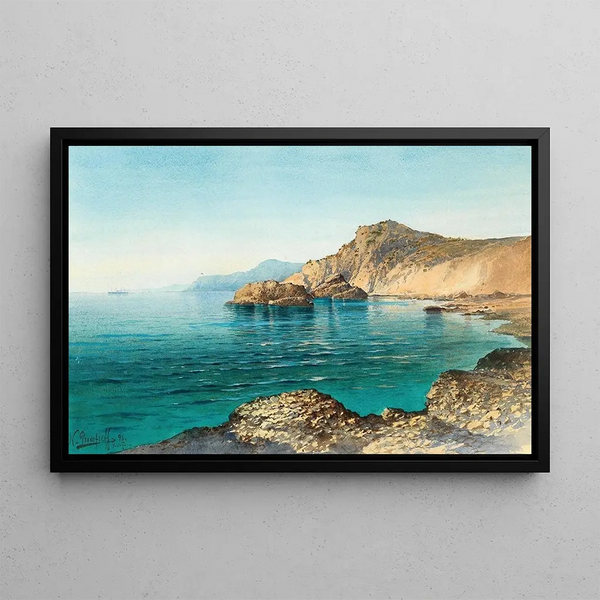 Nikolai Dimitrievich Prokofieff - A view of the coast of Portofino.webp