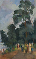 Aan de rand van de vijver - Nikolai Mikhailovich Grigoriev — weergave van het kunstwerk