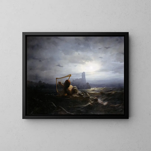 The Water Fairy and the King's Daughters - Nils Jakob Olsson Blommér — framed artwork on a wall
