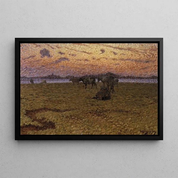 Cows on the Beach - Nils Kreuger — framed artwork on a wall