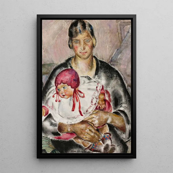 Moeder met kind - Nina Aleksandrowicz — ingelijst kunstwerk aan de muur