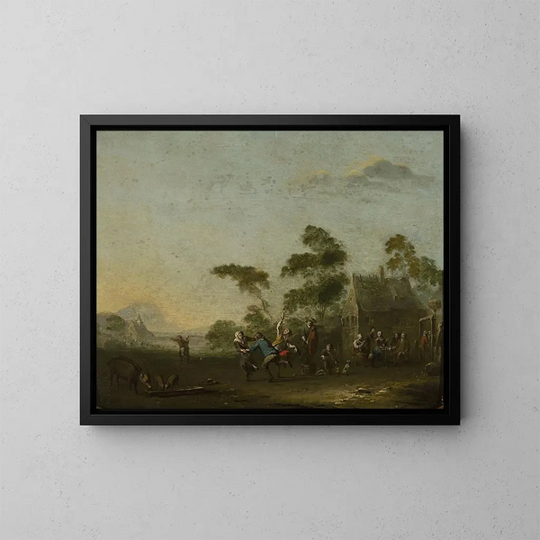 Festive outdoor scene - Norbert Joseph Carl Grund — framed artwork on a wall
