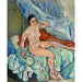 Reproductie van het schilderij van een zittend naakt aan de rand van een bed - Suzanne Valadon